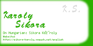 karoly sikora business card